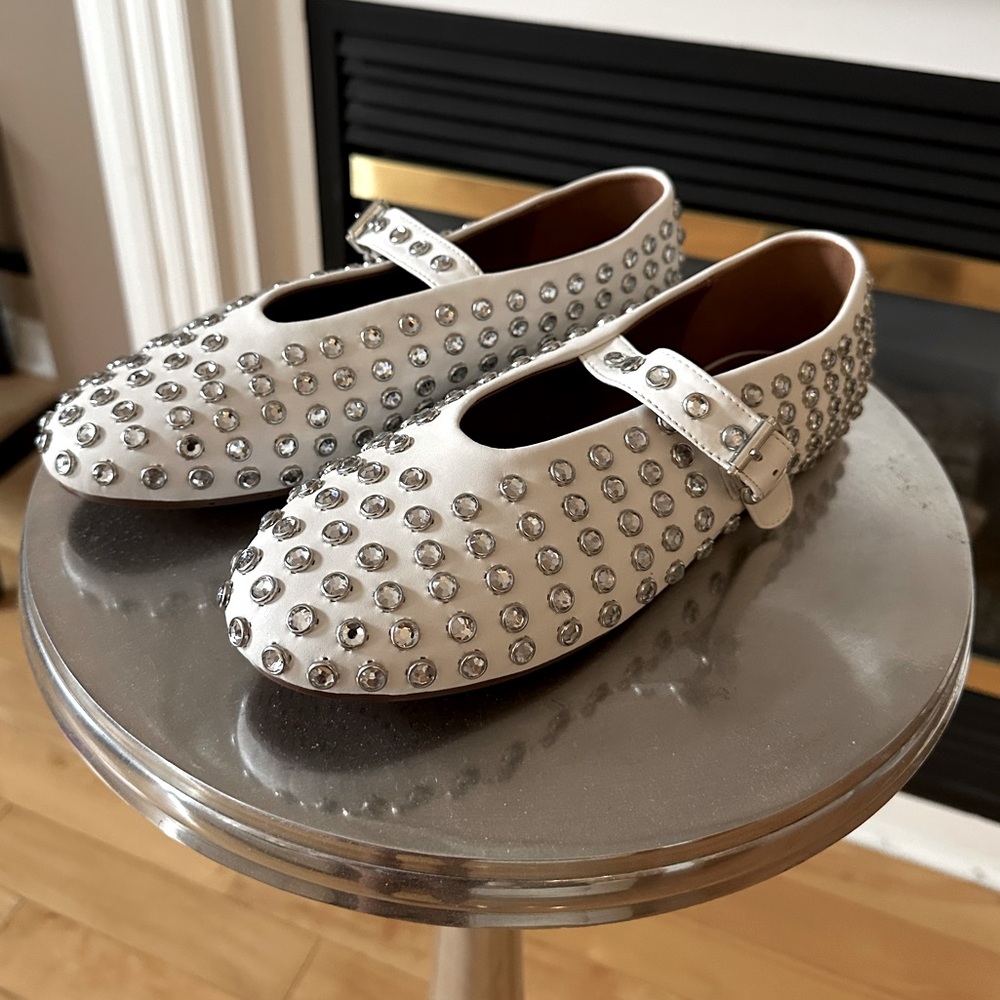 ALAÏA STRASS LAMBSKIN BALLET FLATS (BRAND NEW)